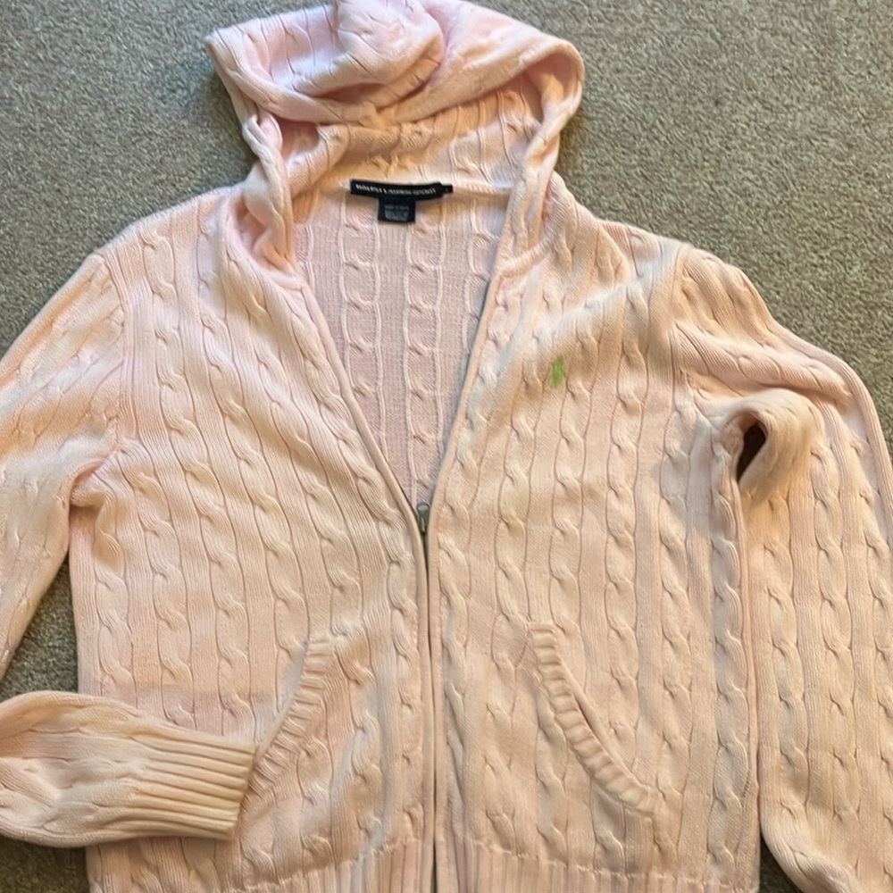 Ralph Lauren Light Pink Cable Knit Cardigan